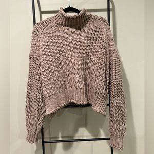 H&M Taupe Chunky Knit Turtleneck Sweater